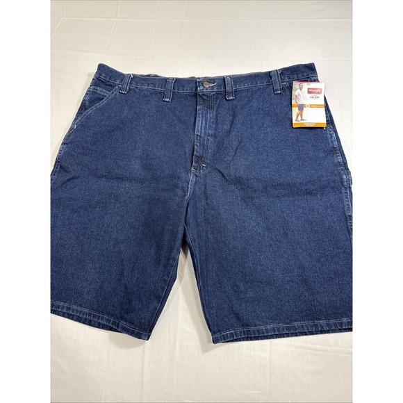 Wrangler Jean Shorts Mens 46 Blue Denim  Carpenter Relax Fit Flex Comfort  NWT - Picture 1 of 7